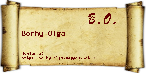 Borhy Olga névjegykártya